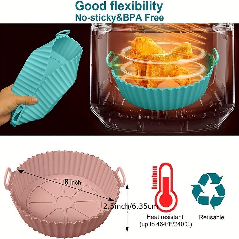 Silicone Air Fryer Liners Round Non Stick Reusable Replacement