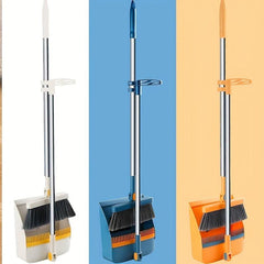 Rotatable Broom Set Dustpan Foldable Combo Soft Hair Sweeping Non stick Hair