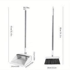 Rotatable Broom Set Dustpan Foldable Combo Soft Hair Sweeping Non stick Hair