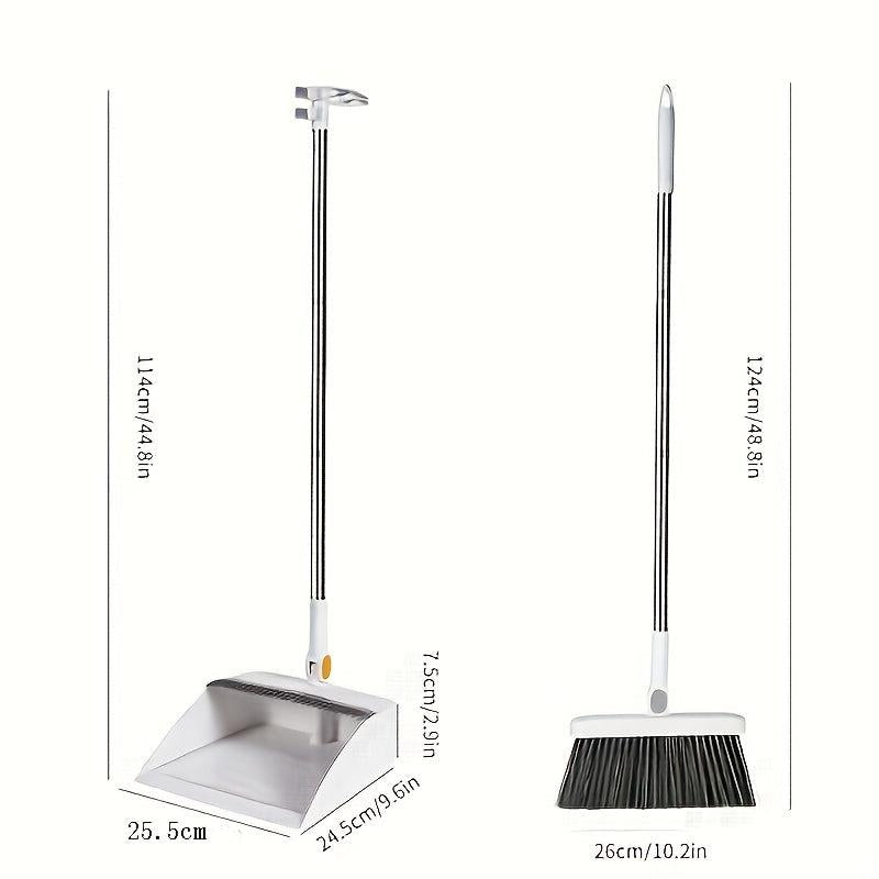 Rotatable Broom Set Dustpan Foldable Combo Soft Hair Sweeping Non stick Hair