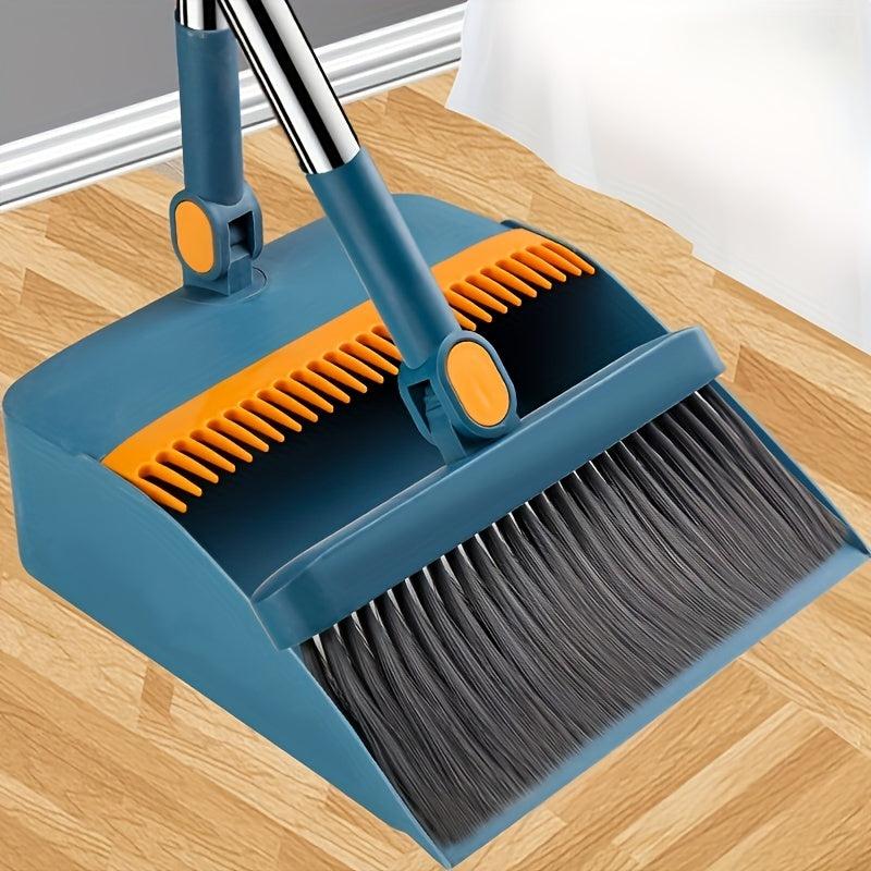 Rotatable Broom Set Dustpan Foldable Combo Soft Hair Sweeping Non stick Hair