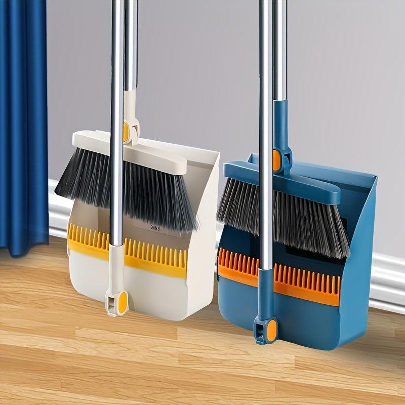 Rotatable Broom Set Dustpan Foldable Combo Soft Hair Sweeping Non stick Hair