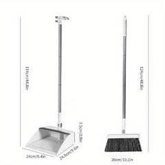 Rotatable Broom Set Dustpan Foldable Combo Soft Hair Sweeping Non stick Hair