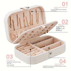 Portable Double Layer Jewelry Storage Box Organize Earrings Necklaces Rings