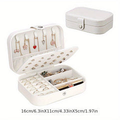 Portable Double Layer Jewelry Storage Box Organize Earrings Necklaces Rings