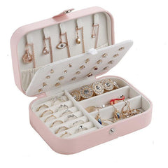 Portable Double Layer Jewelry Storage Box Organize Earrings Necklaces Rings