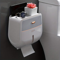 Toilet Roll Holder Double Layer Large Capacity Tissue Storage Box