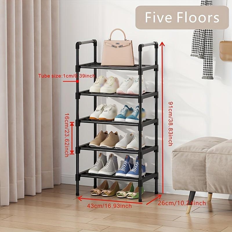 1pc Layer Shoe Rack Single Row Standing Shoe Rack Metal Stacka