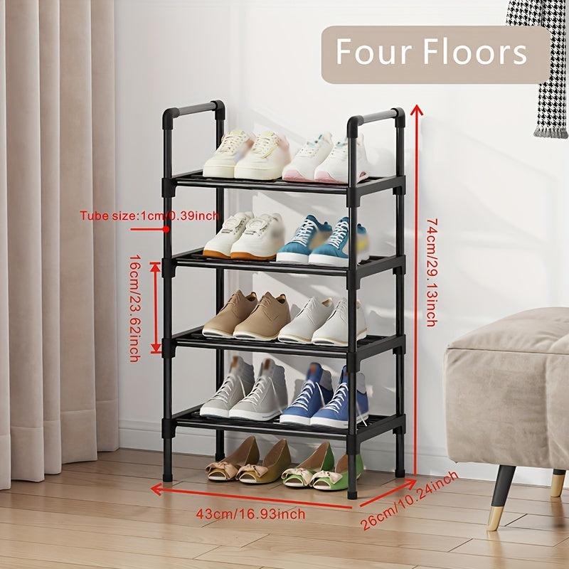 1pc Layer Shoe Rack Single Row Standing Shoe Rack Metal Stacka