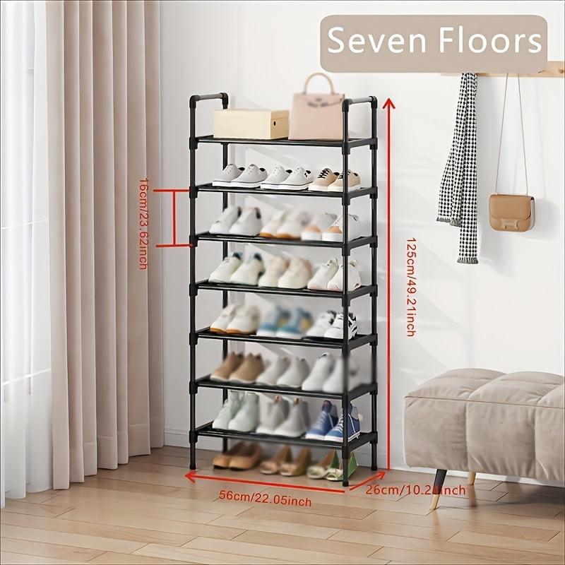 1pc Layer Shoe Rack Single Row Standing Shoe Rack Metal Stacka