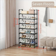 1pc Layer Shoe Rack Single Row Standing Shoe Rack Metal Stacka