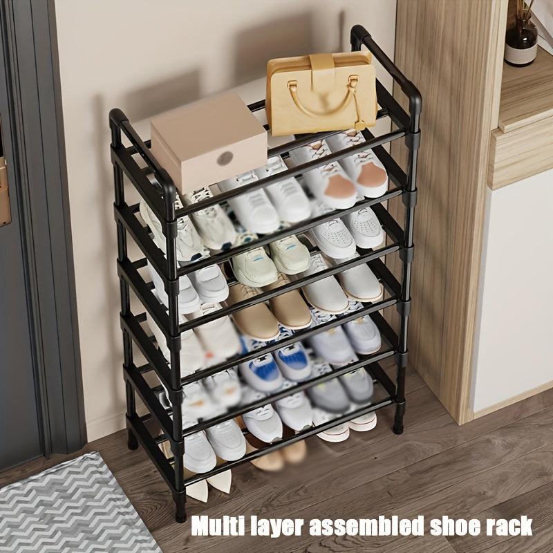 1pc Layer Shoe Rack Single Row Standing Shoe Rack Metal Stacka