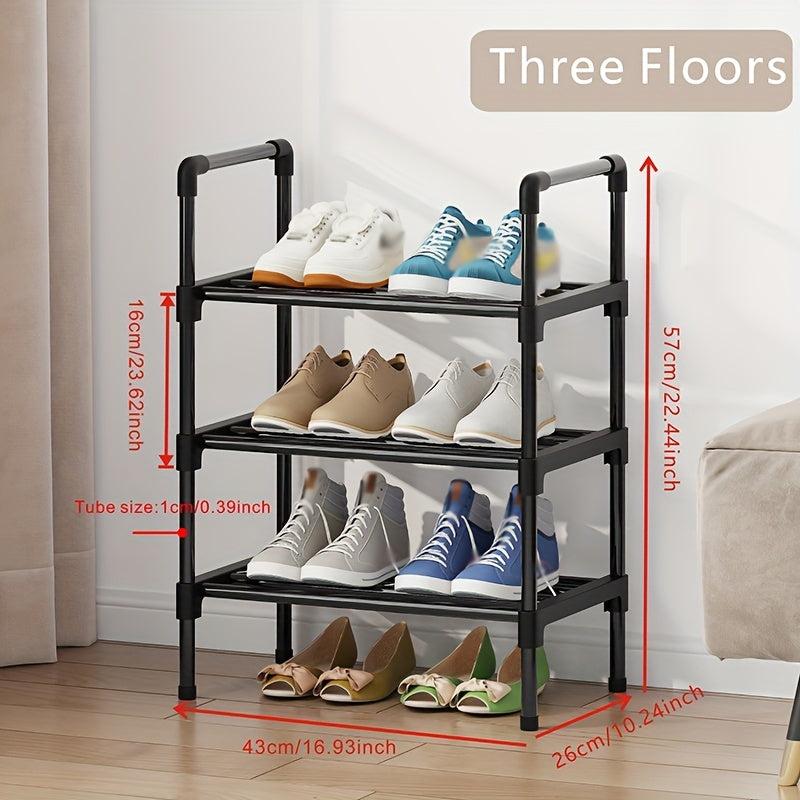 1pc Layer Shoe Rack Single Row Standing Shoe Rack Metal Stacka