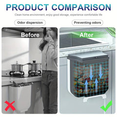 Collapsible Folding Trash Can 2.4 Gallon Over Cabinet Door Garbage Bin