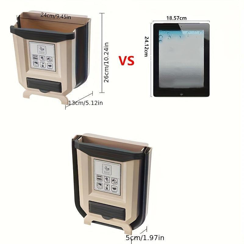Collapsible Folding Trash Can 2.4 Gallon Over Cabinet Door Garbage Bin