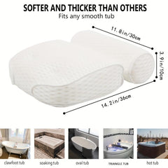 Spa Bathtub Pillow with Suction Cups for Neck & Back Support