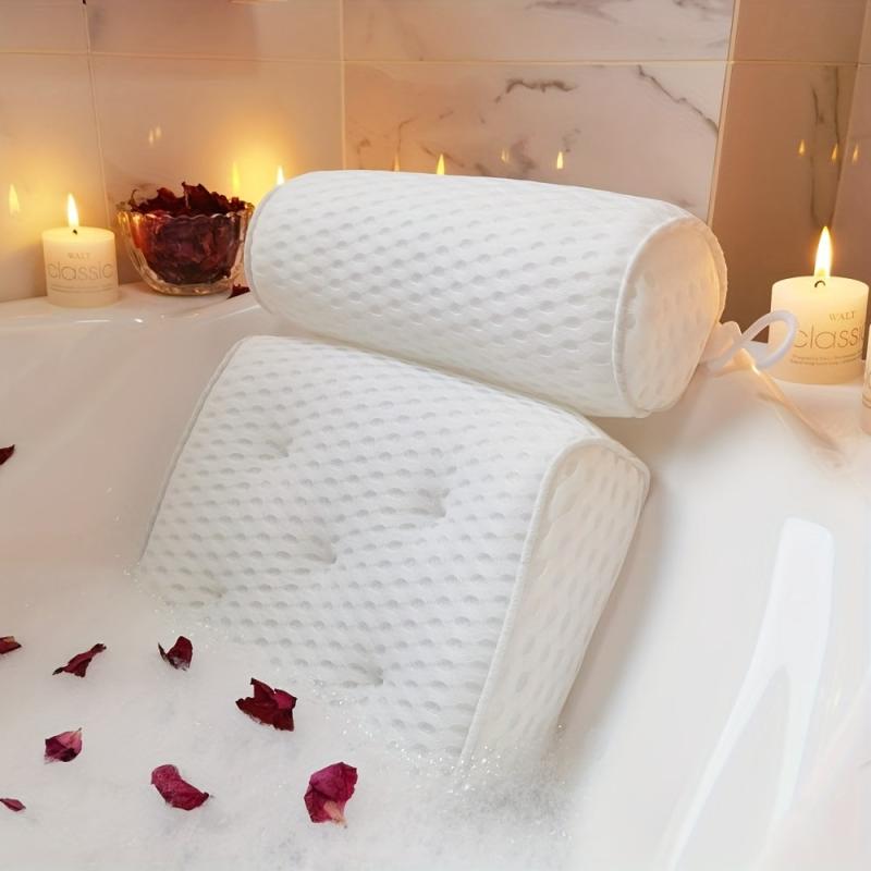 Spa Bathtub Pillow with Suction Cups for Neck & Back Support
