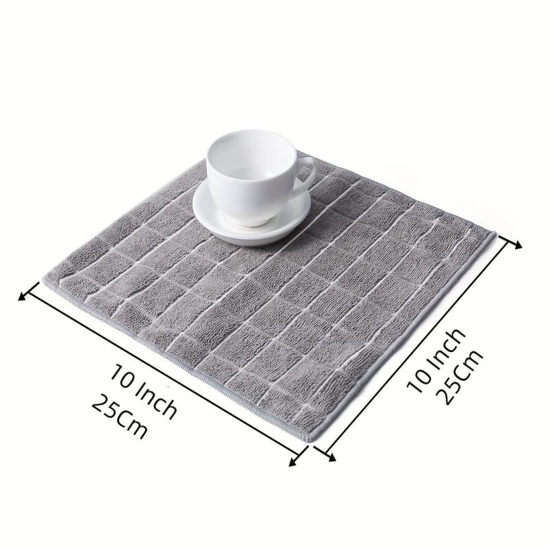 5pcs Checkered Cleaning Small Rag Solid Cleaning Cloth Antibacterial Washable