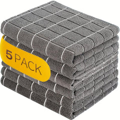 5pcs Checkered Cleaning Small Rag Solid Cleaning Cloth Antibacterial Washable
