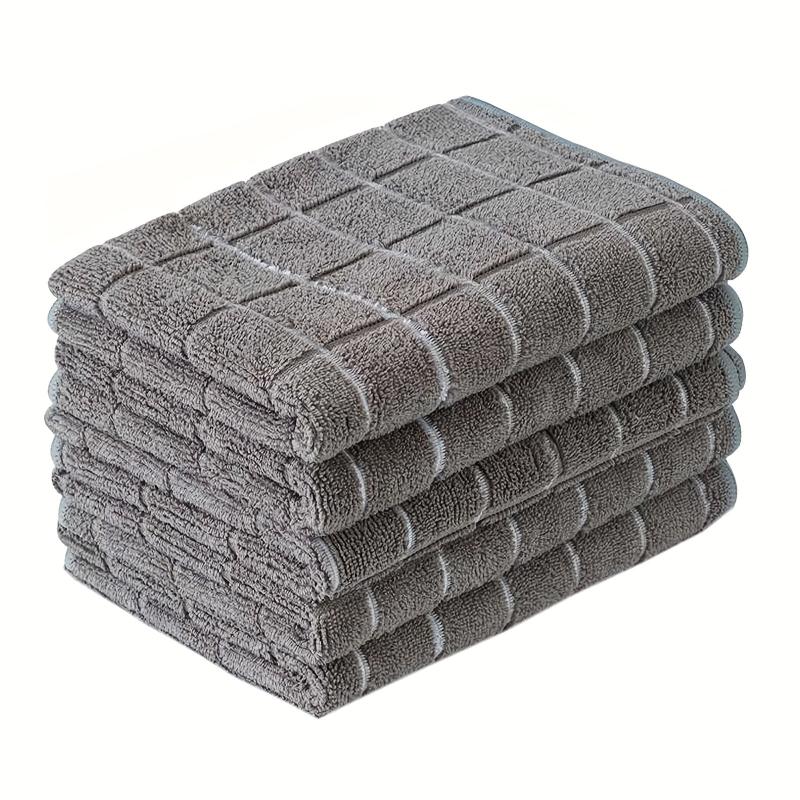 5pcs Checkered Cleaning Small Rag Solid Cleaning Cloth Antibacterial Washable