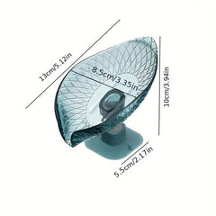 Leaf Drain Soap Box with Suction Cup for Bathroom Organization