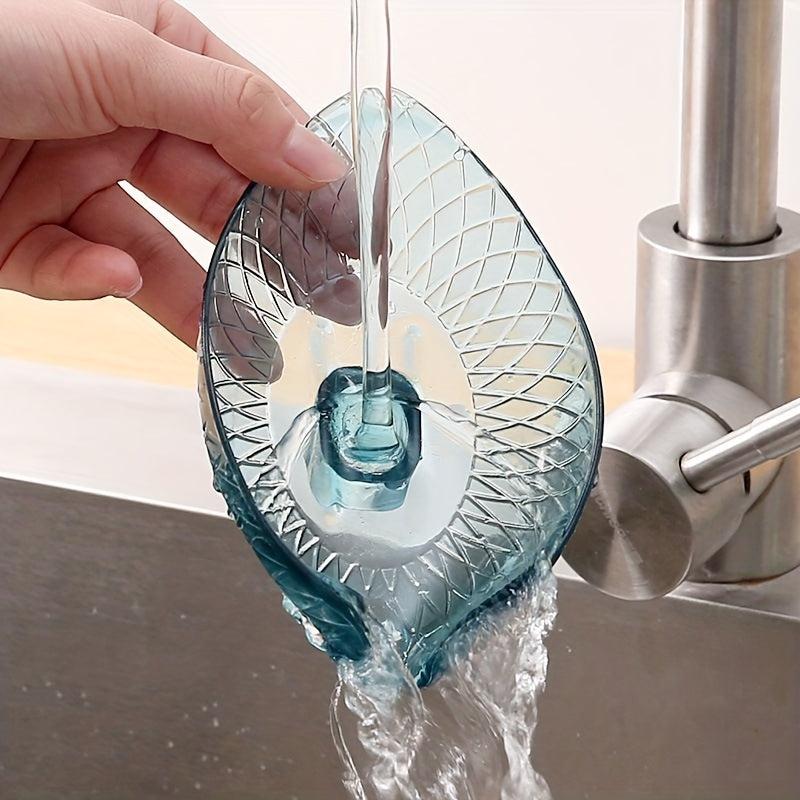 Leaf Drain Soap Box with Suction Cup for Bathroom Organization