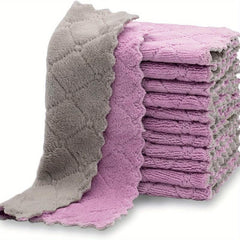 10pcs Microfiber Dish Cloths Double-Sided Towels Strong Stain Removal