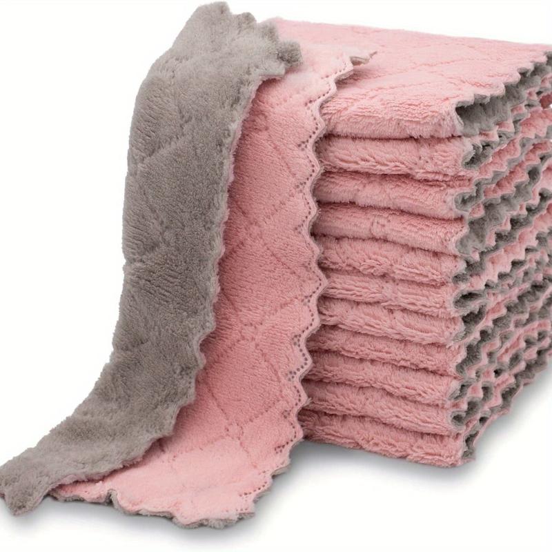 10pcs Microfiber Dish Cloths Double-Sided Towels Strong Stain Removal