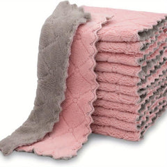 10pcs Microfiber Dish Cloths Double-Sided Towels Strong Stain Removal