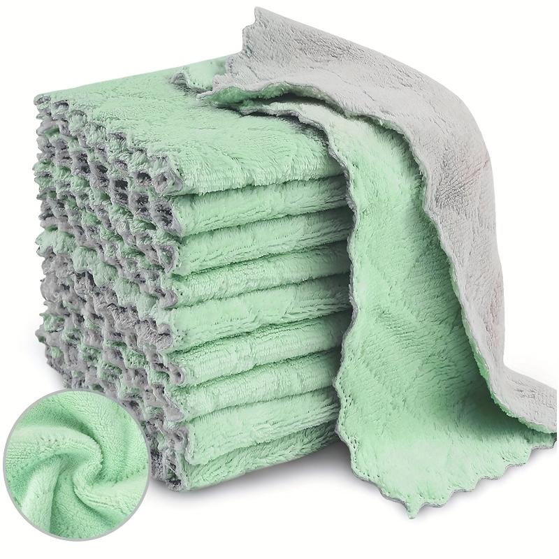 10pcs Microfiber Dish Cloths Double-Sided Towels Strong Stain Removal