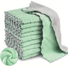 10pcs Microfiber Dish Cloths Double-Sided Towels Strong Stain Removal