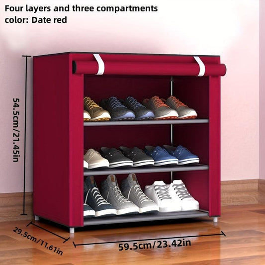 1pc Shoe Storage Rack With Cover Dustproof Large Capacity Shoes Rack