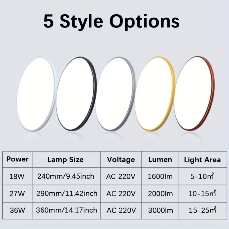 LED Ceiling Light 18W 27W 36W Indoor Lighting Multicolor