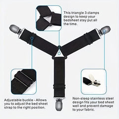 Adjustable Bed Sheet Straps Corner Clips Fasteners Gripper