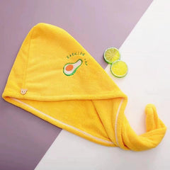 Soft Coral Velvet Women's Hair Towel - Quick Dry, Purple Pink Yellow