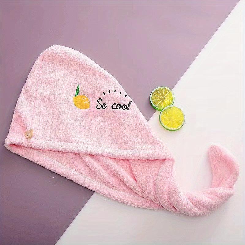 Soft Coral Velvet Women's Hair Towel - Quick Dry, Purple Pink Yellow