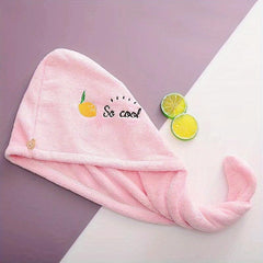 Soft Coral Velvet Women's Hair Towel - Quick Dry, Purple Pink Yellow