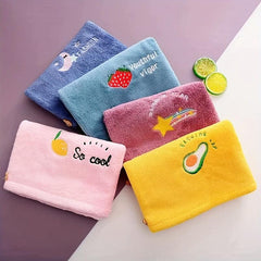 Soft Coral Velvet Women's Hair Towel - Quick Dry, Purple Pink Yellow