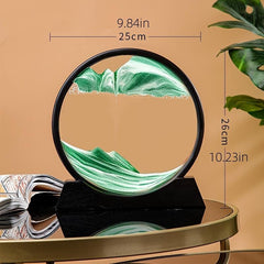 Sea Art Landscape Round Flow Sand Painting Glass Craft Home Decor 3D Hourglass