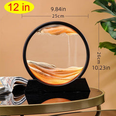 Sea Art Landscape Round Flow Sand Painting Glass Craft Home Decor 3D Hourglass
