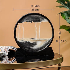 Sea Art Landscape Round Flow Sand Painting Glass Craft Home Decor 3D Hourglass