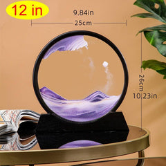 Sea Art Landscape Round Flow Sand Painting Glass Craft Home Decor 3D Hourglass