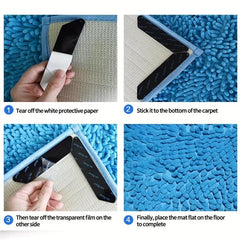 10pcs Reusable Carpet Stickers Non Slip Washable Rug Stickers