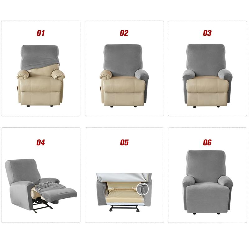 Stretch Spandex Recliner Sofa Cover with Side Pocket