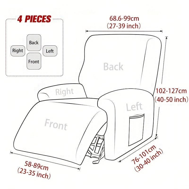 Stretch Spandex Recliner Sofa Cover with Side Pocket
