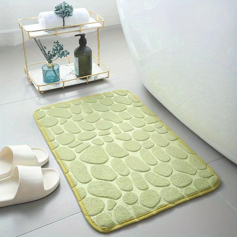 Memory Foam Bath Rug Cobblestone Bathroom Mat