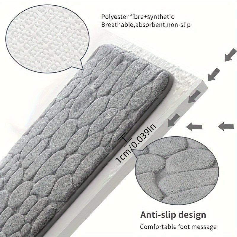 Memory Foam Bath Rug Cobblestone Bathroom Mat