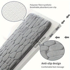 Memory Foam Bath Rug Cobblestone Bathroom Mat