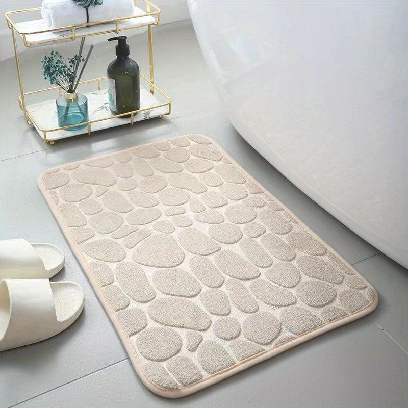Memory Foam Bath Rug Cobblestone Bathroom Mat