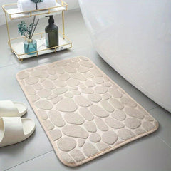 Memory Foam Bath Rug Cobblestone Bathroom Mat